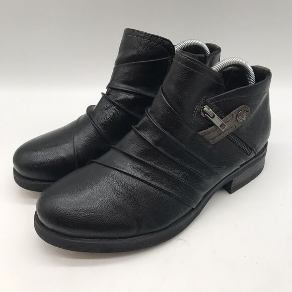 Earth Origins Natalie Boot Women's 8.5W Black Faux Leather Side Zip Ankle Bootie - Picture 3 of 13